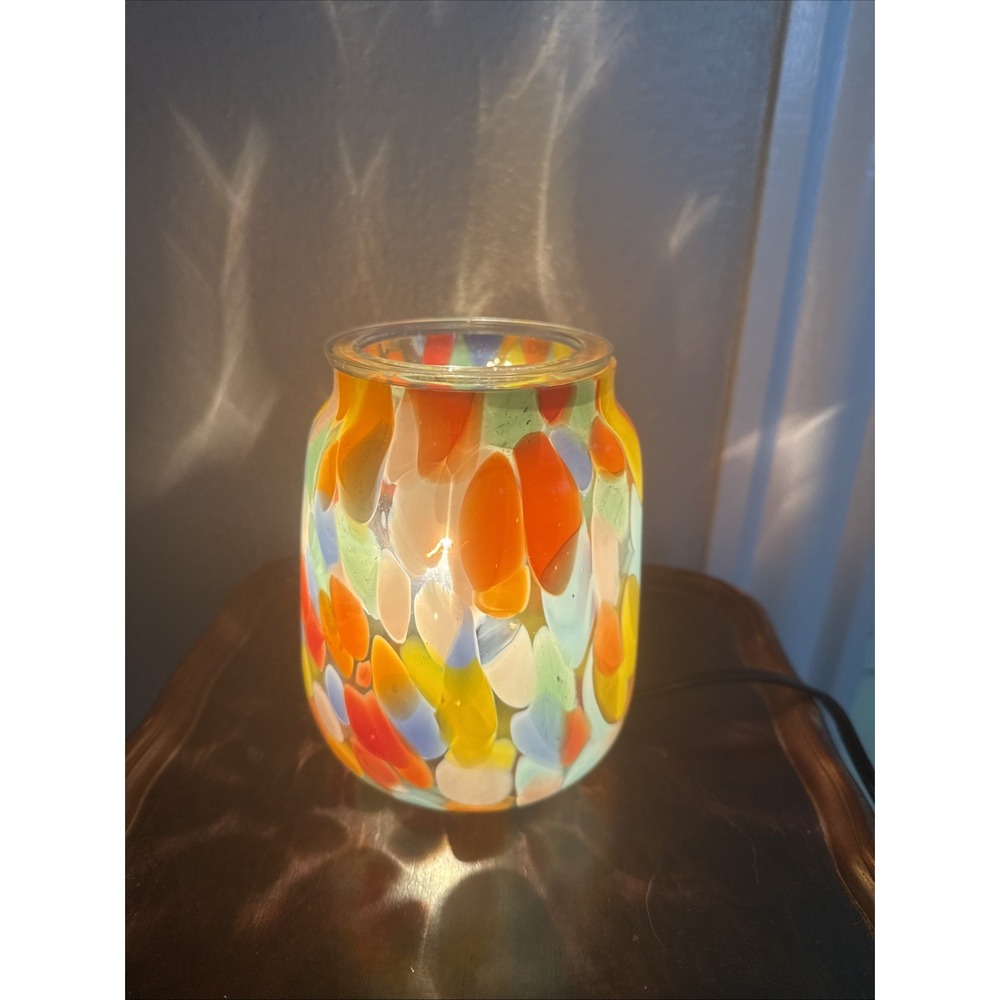 Verve Scentsy Warmer Artisan Stained Glass Multicolor Mosaic Glass Warmer